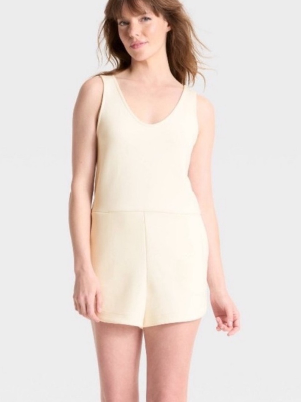 a new day Cream Sleeveless Romper